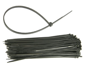 Pack of 100 - Cable Ties, 11in. Black